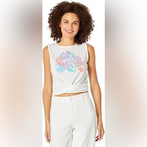 Lilly Pulitzer Luxletic Shirt Tank White Greer Shell Me Something Good NWT
